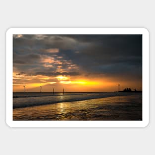 January sunrise on the coast of Northumberland Sticker